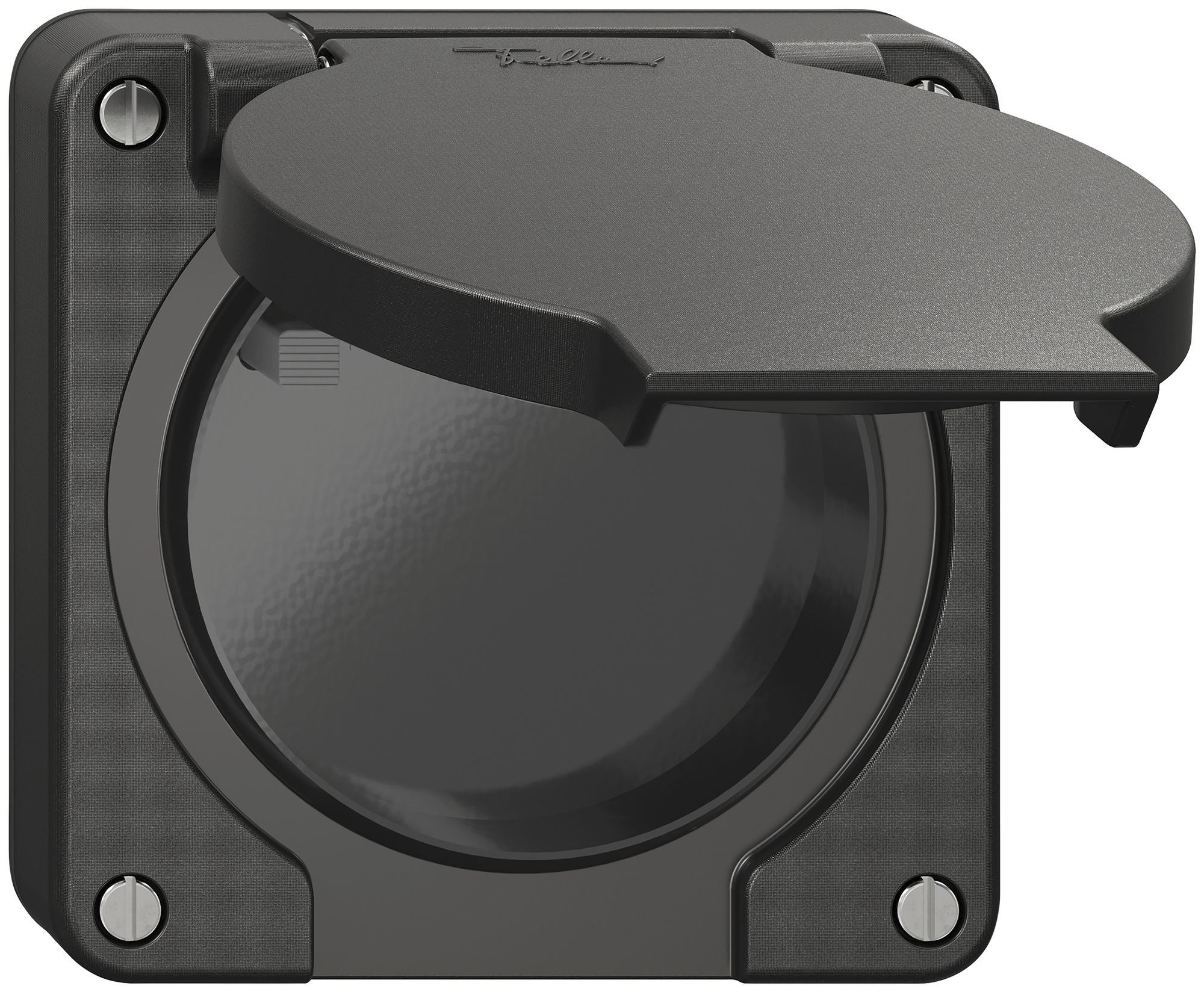 FI-Steckdose NEVO, 16A 250V, mit Anschlussklemmen, blind, schwarz