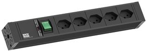 Steckdosenleiste BACHMANN 5×T13 2m mit Schalter schwarz