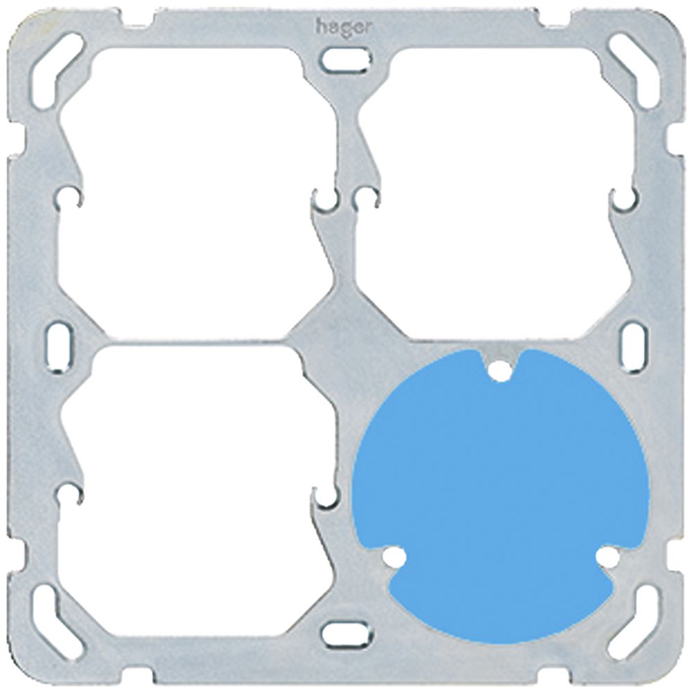 Plaque de fixation Hager grd.2×2 3×52 + 1×3P 137×137 mm alu