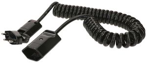 Verlängerung MH, T12 Clip-Clap/T13, Td 3×1mm² 2.5m spiralisiert, schwarz