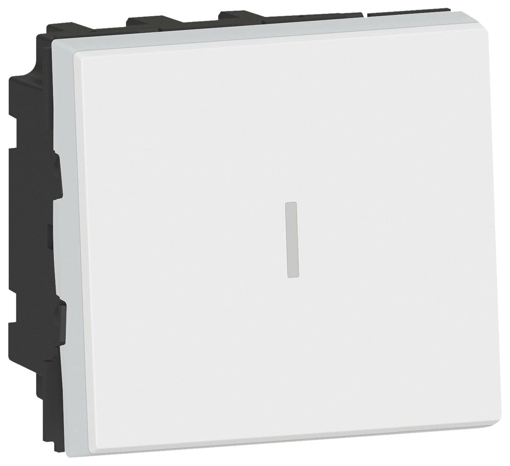 Interrupteur à bascule MOS schéma 3 2L avec borne pour N 2 modules blanc