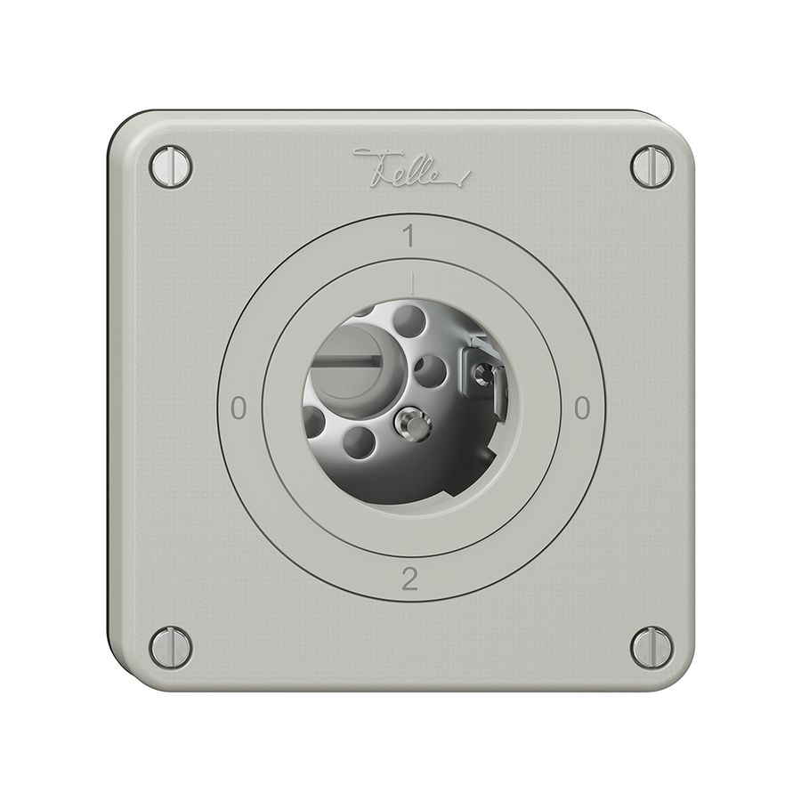 Interrupteur rotatif NEVO, 2/2L, sans cylindre, KS, 0-1-0-2, gris clair