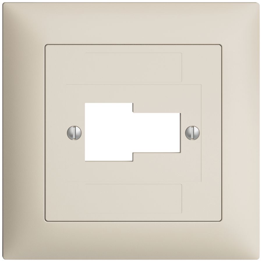 Frontset EDIZIOdue crema 88×88mm 1×TT 1×RJ45