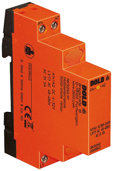 REG-Halbleiterrelais DOLD RK9260 4…32VDC, 5A/48…480VAC IN: DC24V