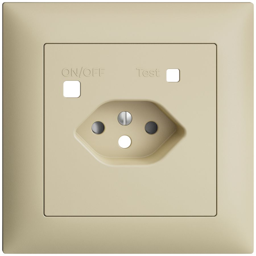 Frontset EDIZIOdue zu FI-Steckdose FMI, T13, shutter, vanille