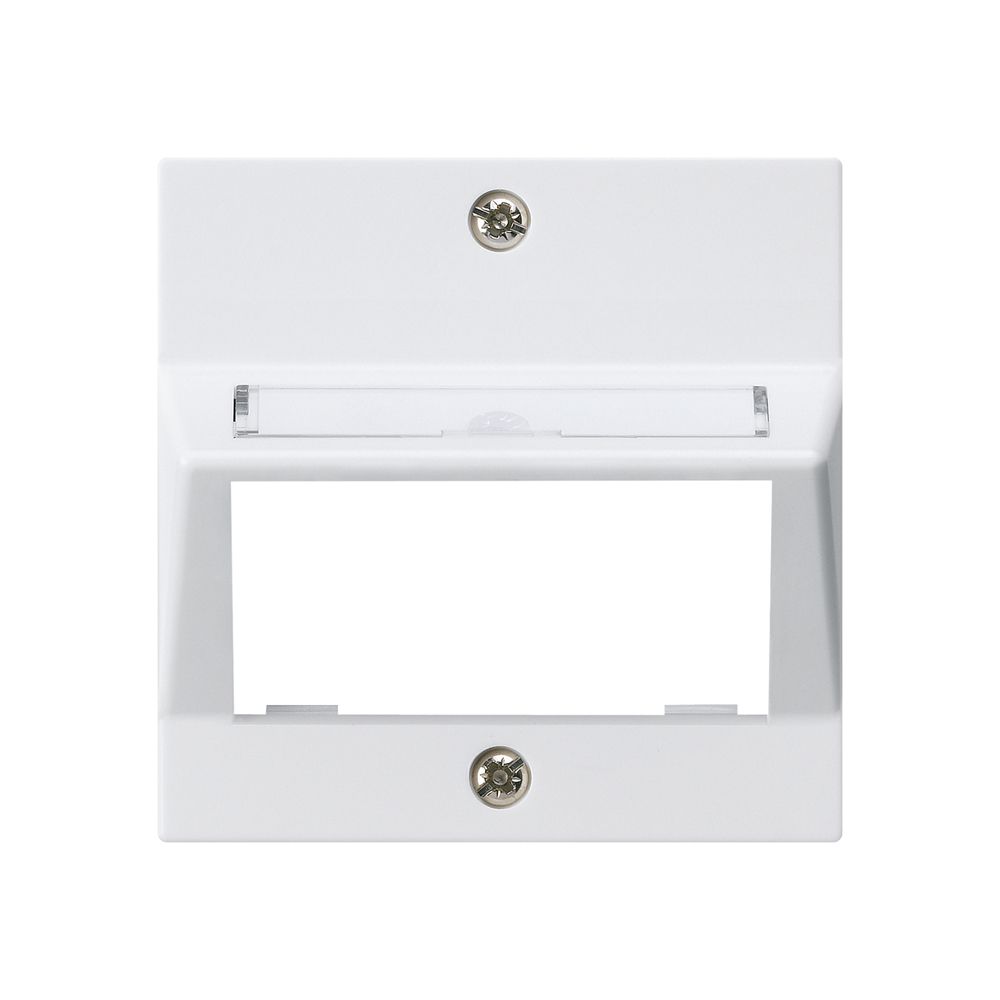 Plaque frontale kallysto pour module multimédia sortie oblique duroplast blanc