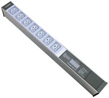 Steckdosenleiste 19" PDU-Line 7×IEXC13/C19 Display 3m Aderendhülsen 1HE weiss