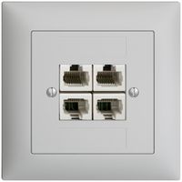 UP-Anschlussdose 4×RJ45/u 4P getr. EDIZIOdue hellgrau ITplus