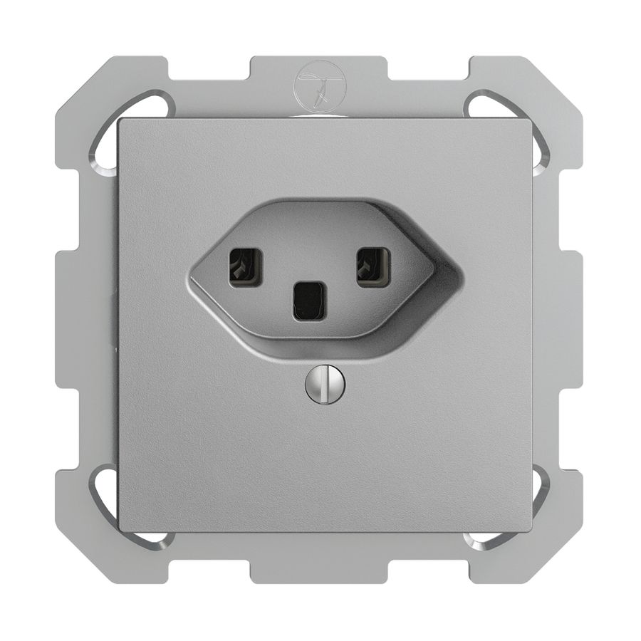 UP-Steckdose EDIZIOdue T23 16A silver, Schraubklemmen