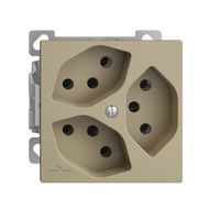 AP-Steckdose EDIZIOdue 3×T13 1×S Kombi-Einsatz mit Shutter sand
