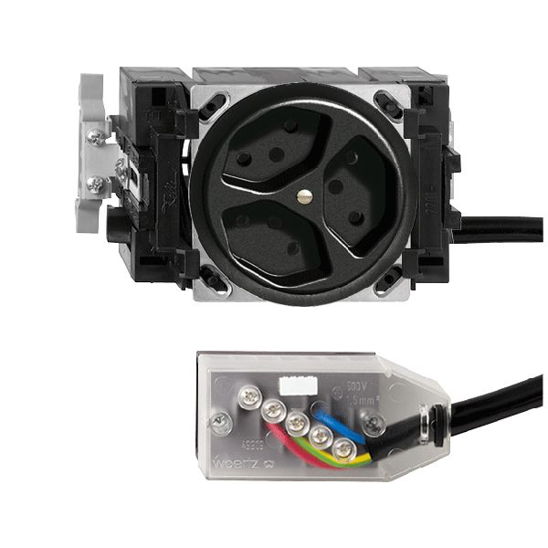 EB-Steckdose FH JK53SNFK.L2 3×T13 schwarz