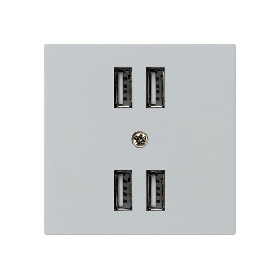 Steckdose 4×USB kallysto A 2400mA hellgrau