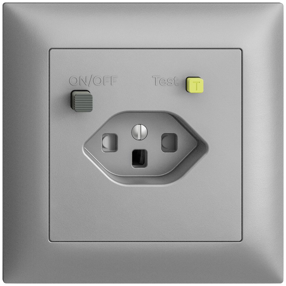UP-Steckdose EDIZIOdue T23 FI 30mA FMI, shutter, silver