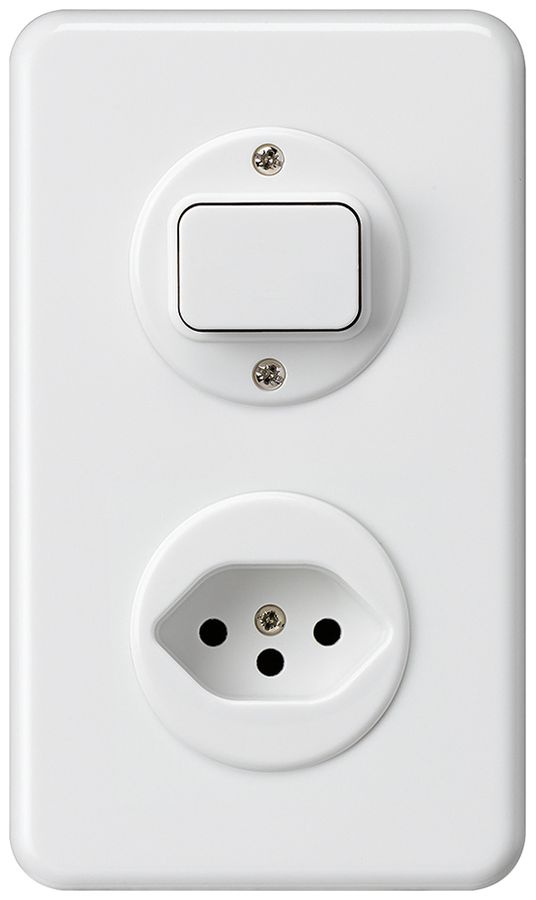 Combinaison ENC Hager basico I-I verticale poussoir+type 13 blanc