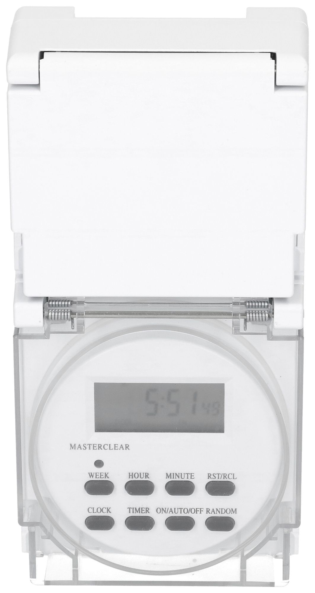 Minuteur à prise MH numérique 24h 1×type 13 10A 230V IP55 blanc