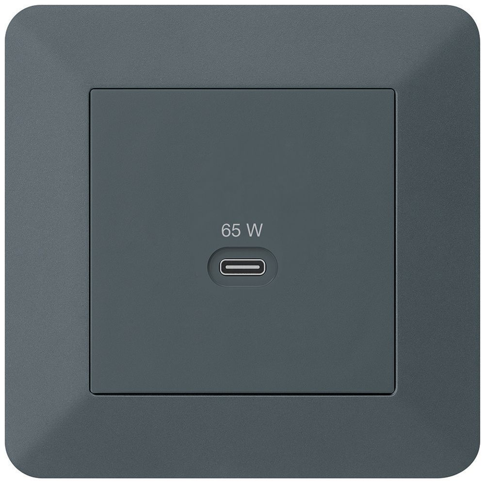 UP-USB-Ladesteckdose Hager kallysto.trend Typ C 65W 3250mA anthrazit