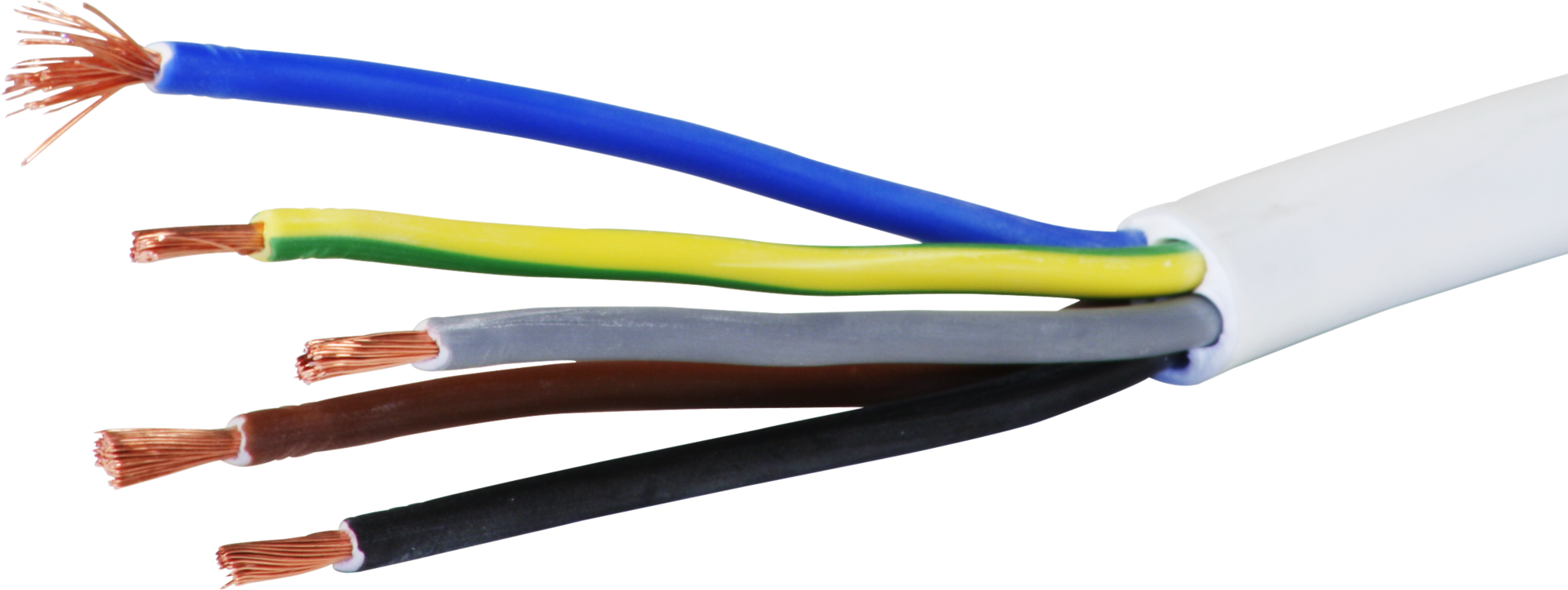 Câble Td 5×2.5mm² 3LNPE blanc Eca