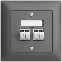 Presa audio INC Push Type EDIZIOdue FMI, 2×, kit di dicitura, grigio scuro