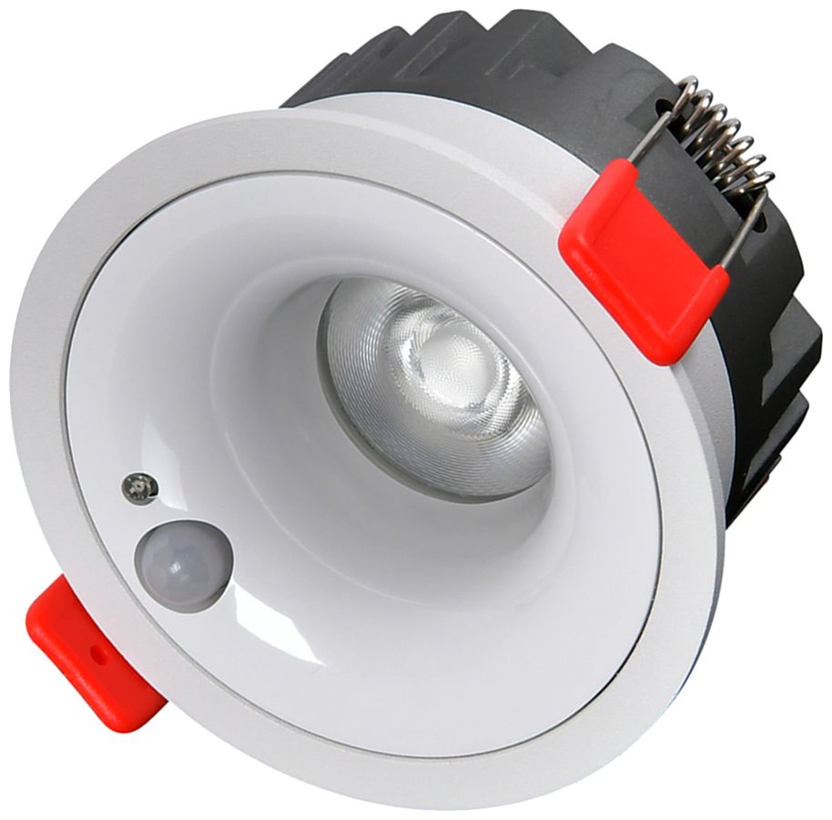 Downlight LED DOTLUX PIRSOlight PIR 12W 1050lm 930 36° Ø85mm blanc