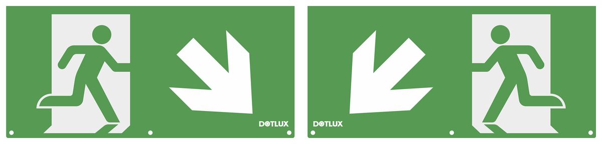 Piktogramm-Set DOTLUX je 1×Pfeil diagonal links/rechts unten