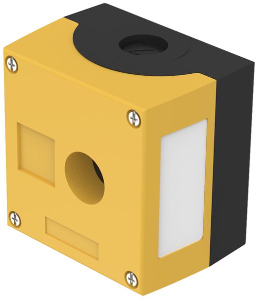 Boîtier p.montage en saillie EAO 45, 1×Ø 22.3 mm, support étiquette, M20, jaune