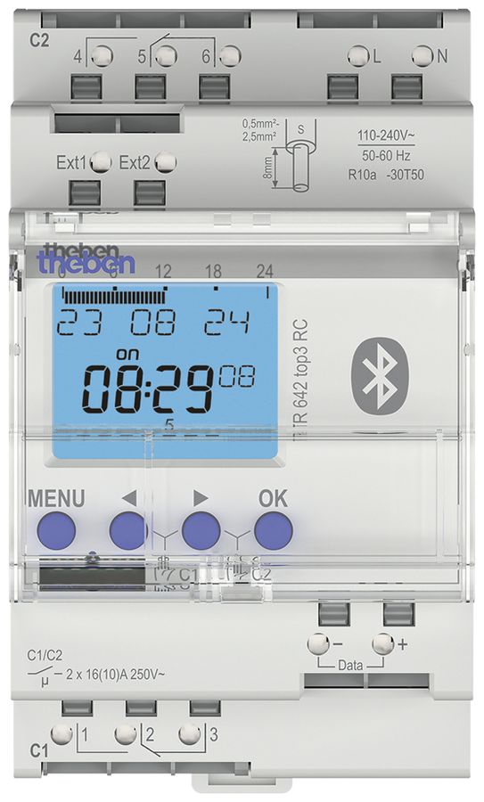 Timer digitale AMD Theben TR 642 110…230V 16A programma annuale 2-canale