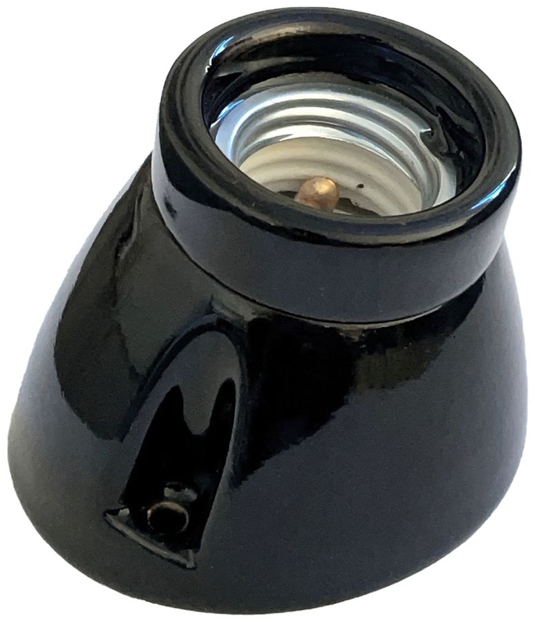 Douille Elektrogros douille murale E27 250V 4A Ø75×72mm porcelaine noir