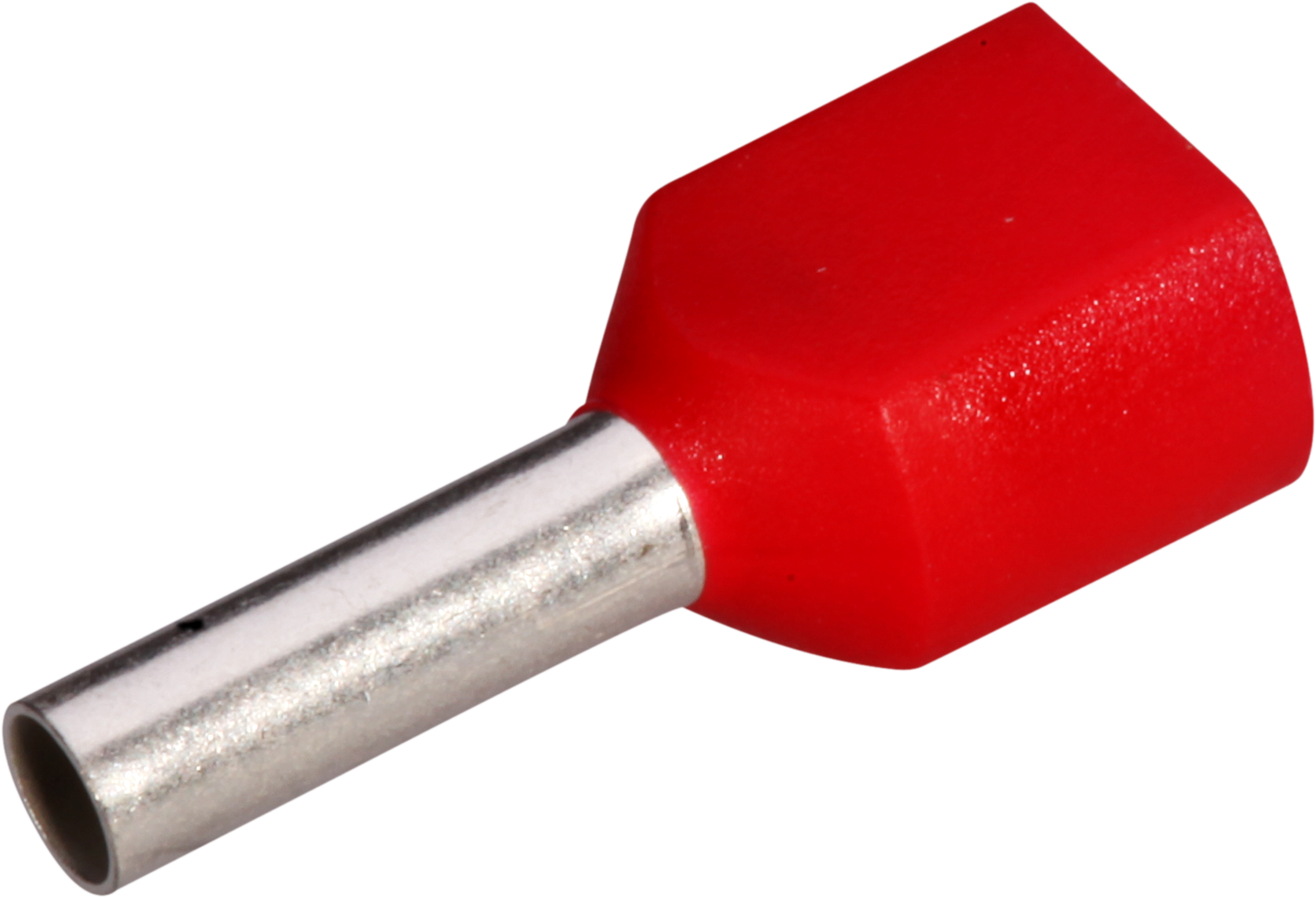 Zwillings-Aderendhülse isoliert 2×1mm²/8mm rot