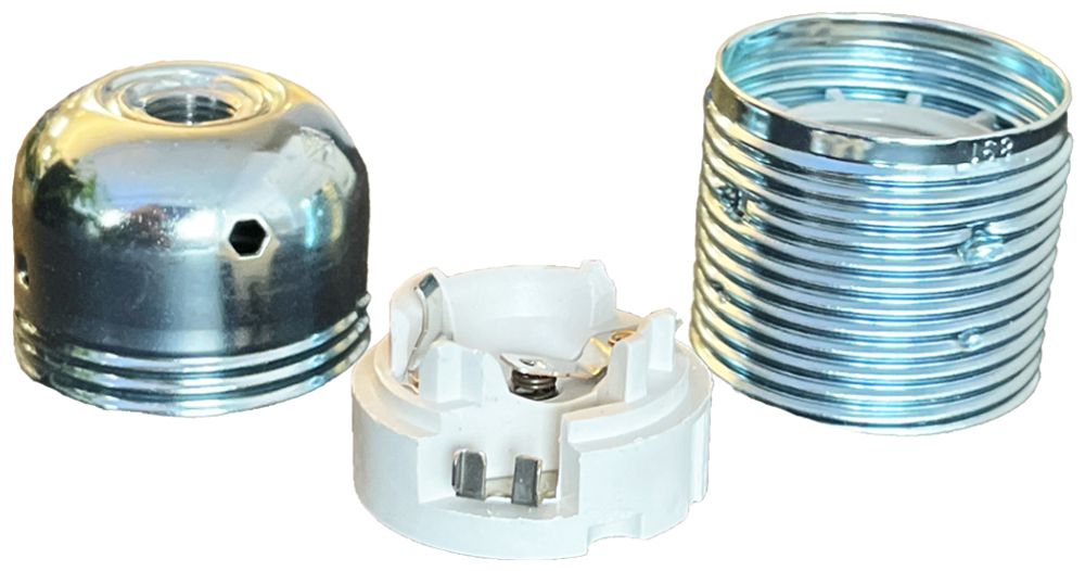 Fassung Elektrogros Schraubfassung E27 mit Aussengewinde weiss verzinkt