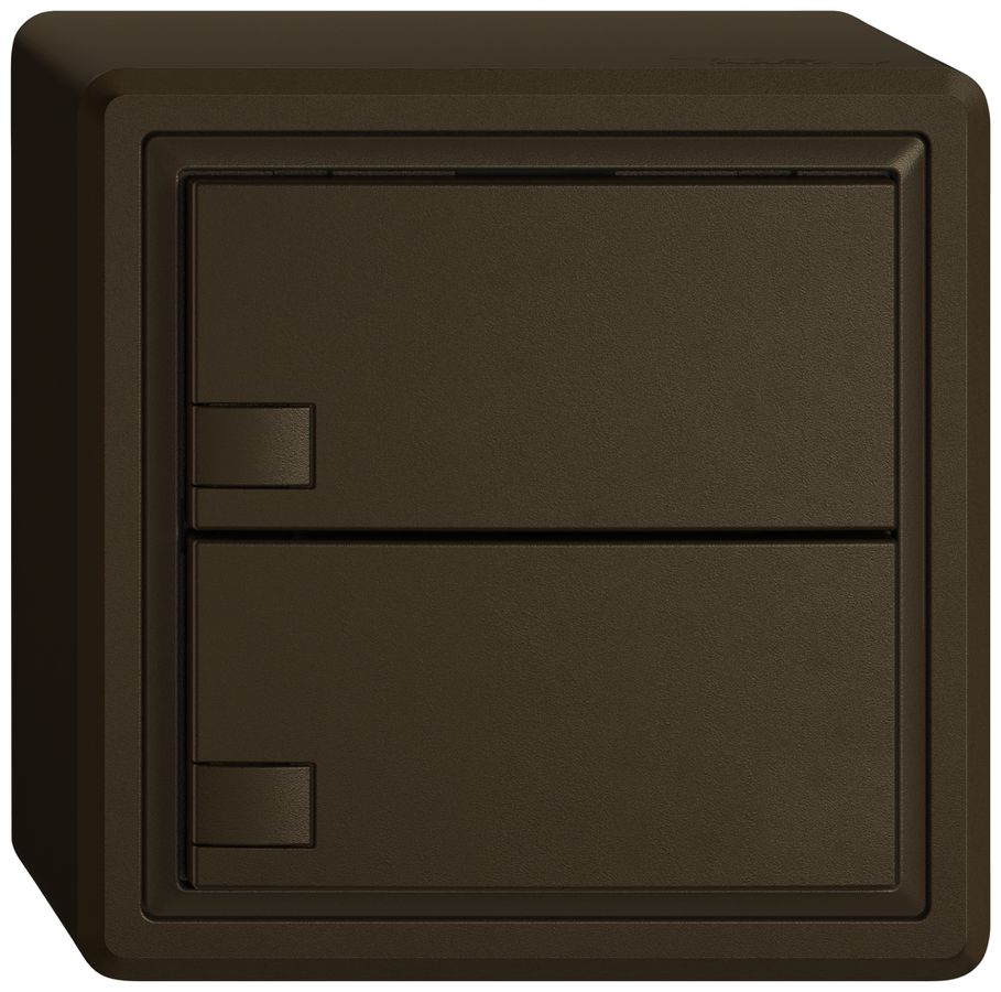 Poussoir KNX RGB AP EDIZIO.liv SNAPFIX® capteur temp.s.LED 2× comm.1T br