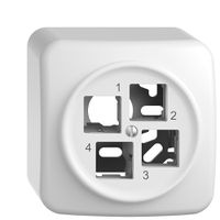 AP-Montageset Sdue EASYNET S-One, für 4×RJ45, Ø60 mm, geradeauslass, weiss