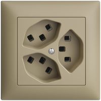 UP-Steckdose 3×T23 16A EDIZIOdue sand, mit Steckklemmen