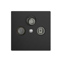 Stichdose SAT/TV DB52 EDIZIOdue schwarz, mit IEC/F-Anschluss