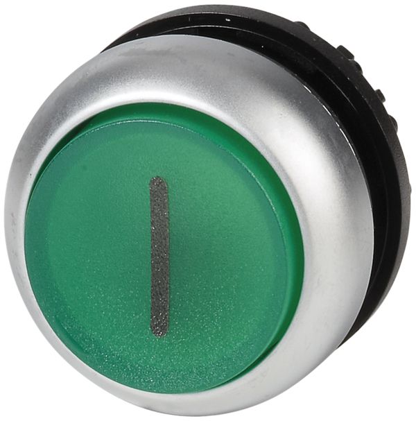Bouton-poussoir lumin.ETN RMQ haut I vert, à accroch., ann.chr