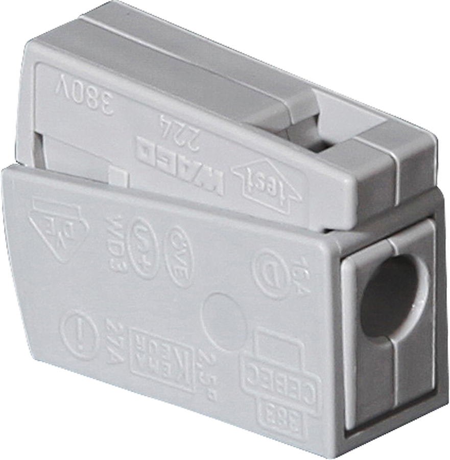 Leuchtensteckklemme WAGO 1…2.5mm²/0.5…2.5 grau