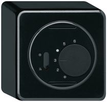 Termostato AP Hager basico, con interr.di riscald./raffred., nero