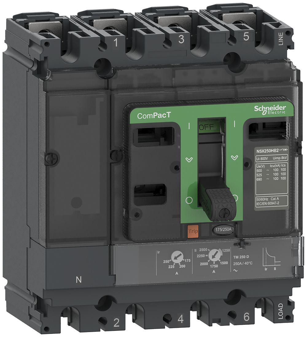 Leistungsschalter ComPacT NSX250F mit TM125D 4P4d 88…125A 36kA