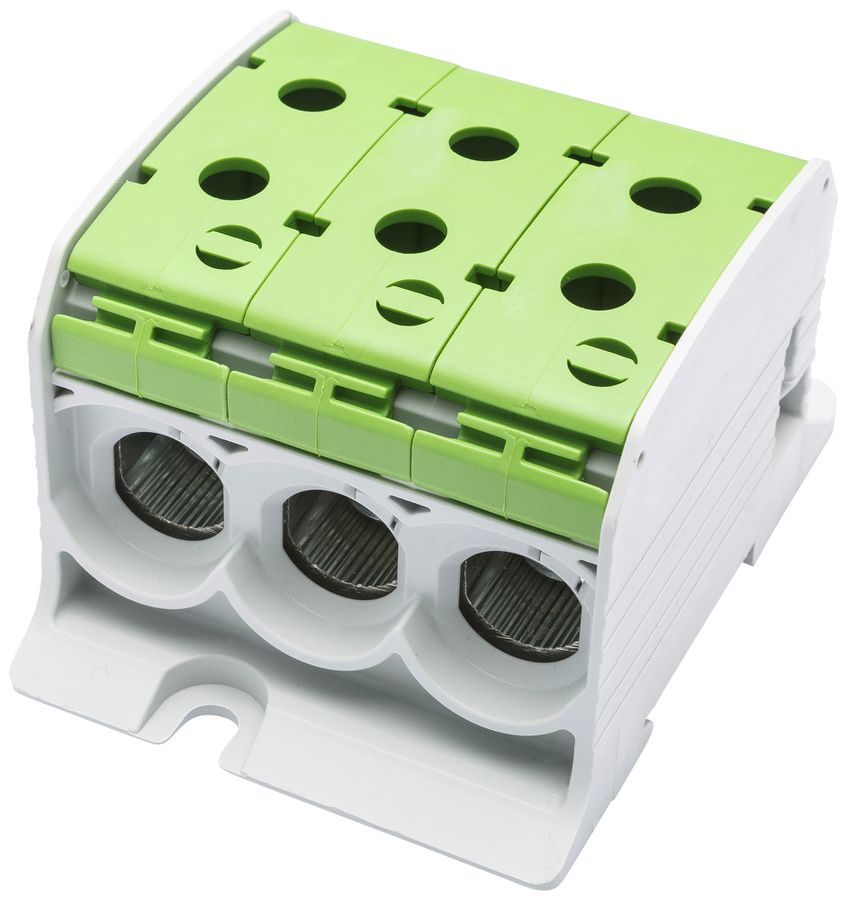 Bloc de distribution Bals RKA 95 1P 200A 3×entrée 3×sortie 10…95mm² vert