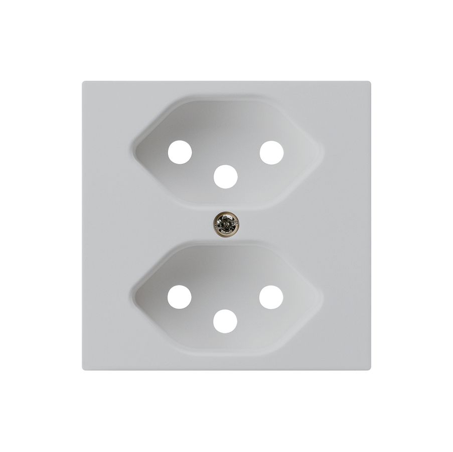 Frontplatte kallysto 2×T13 hellgrau 60×60mm für Steckdose 2×T13