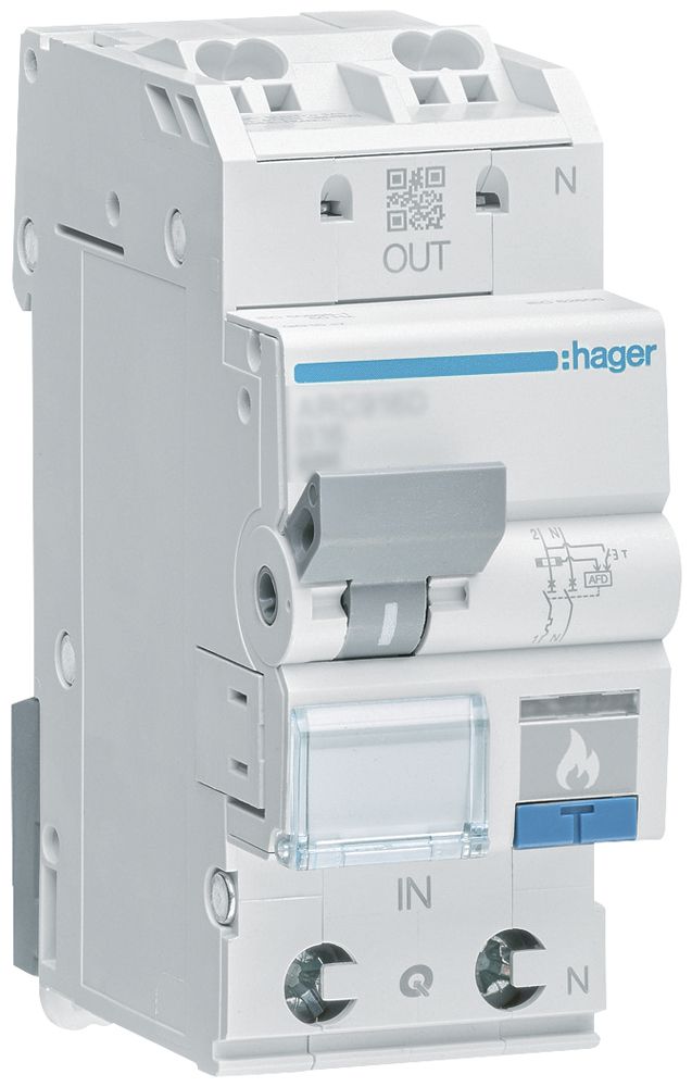 Brandschutzschalter Hager AFDD+LS-Schalter, 1P+N 6kA C6A