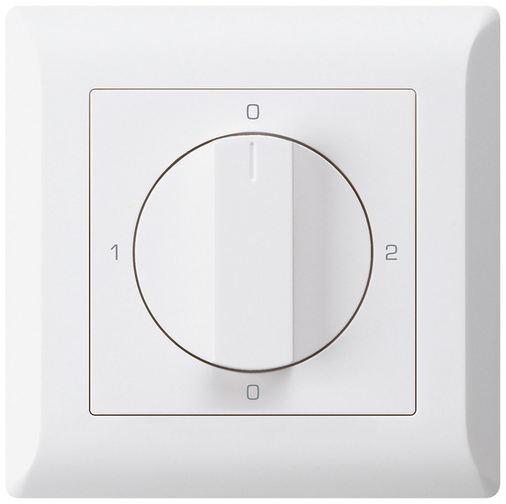 UP-Drehschalter kallysto.line 2/1L weiss mit Drehgriff