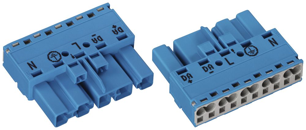 Steckvorrichtung WAGO WINSTA MIDI mit Stecker 5L 2×0.5…4mm² blau