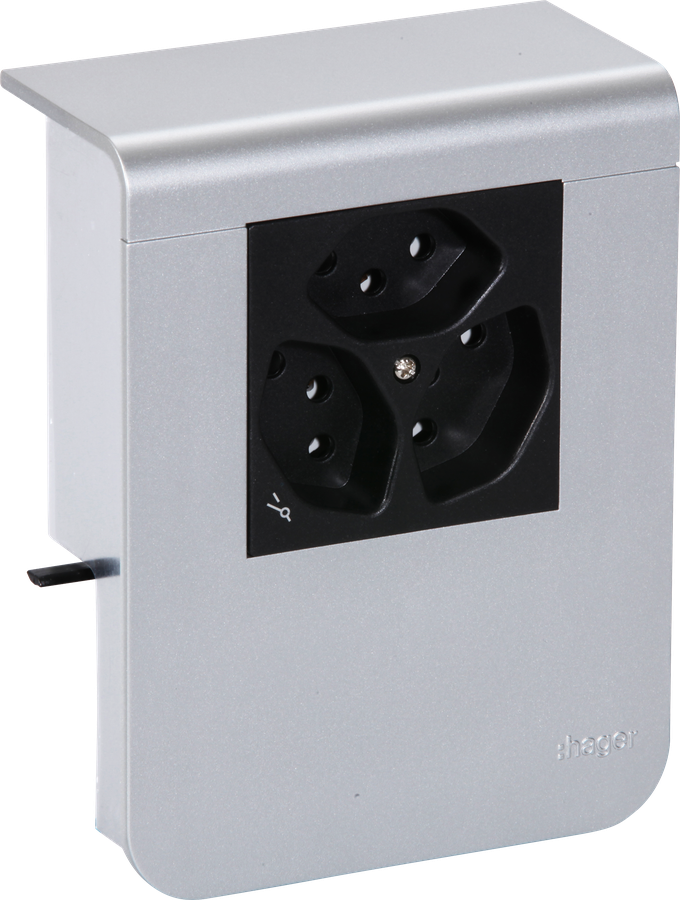 Supporto d'apparecchio Hager per SL20080 decorazione alluminio, 3×T13 1×S