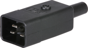 Fiche d'appareils noir type IEC320-C20, 16A