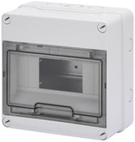 Centralino AP GEWISS 40CDK, 1 fila 8UM, 180×180×98mm, IP55, grigio