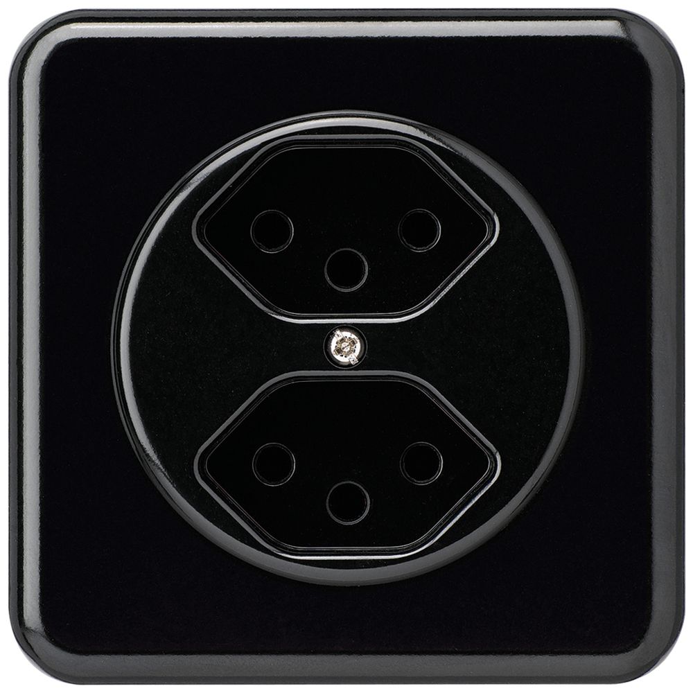 UP-Steckdose basico 2×Typ 13 schwarz mit Kinderschutz