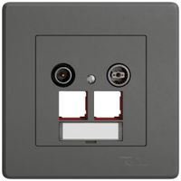 Presa multimedia INC TV-R EDIZIO.liv SNAPFIX® EASYNET p.2×RJ45 S-One 11dB grs