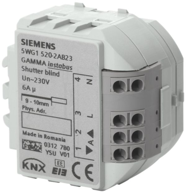 EB-KNX-Jalousieaktor Siemens 230 VAC 1×6A RS520/23