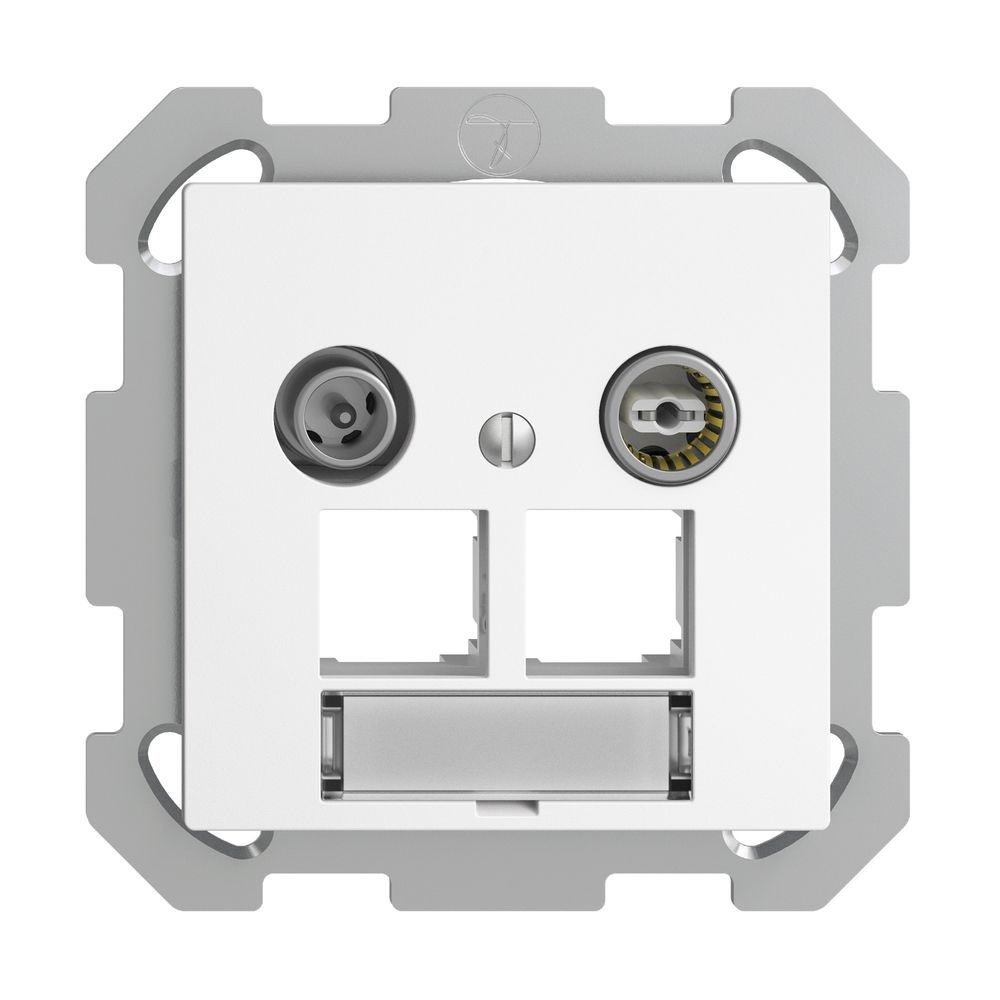 Prise multimédia ENC EDIZIOdue FM EASYNET 11dB, p.2×RJ45 S-One, blanc