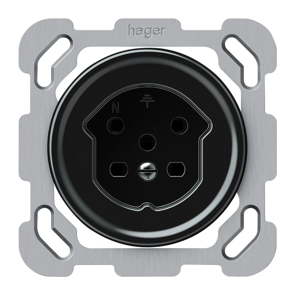 UP-Steckdose origin 1×Typ 15 10A 230V 77×77mm schwarz